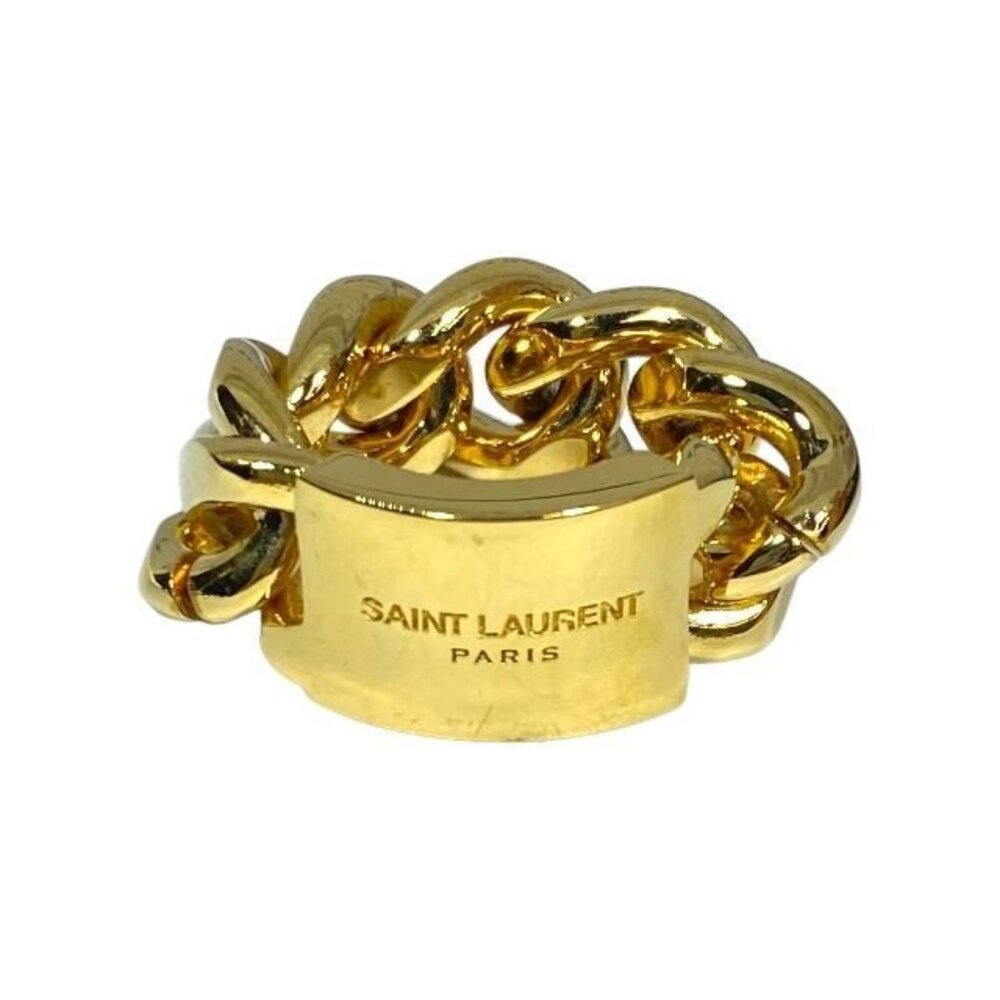 Saint Laurent Chunky Chain Ring Accessories Small Logo GP Gold 5